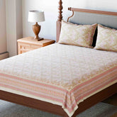 King-size Printed Bedcover With 2 Pillow Cases, Pink - Eyaas